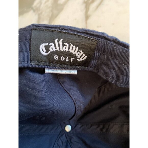 Callaway Navy Blue Adjustable Golf Cap With Embroidered Logo & American Flag Det - Picture 7 of 9